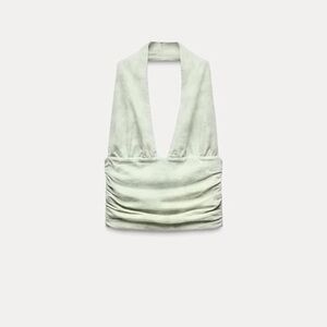 Sleek Halter Top in Light Green Zara